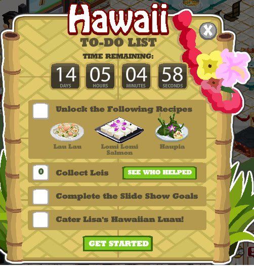 Cooking Tale Hawaii Checklist